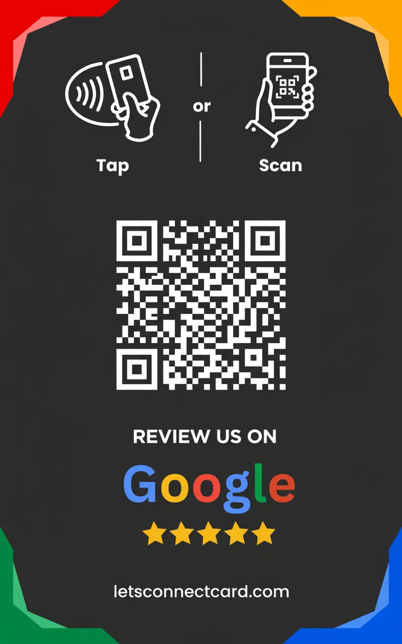 Google Review Card with QR code
