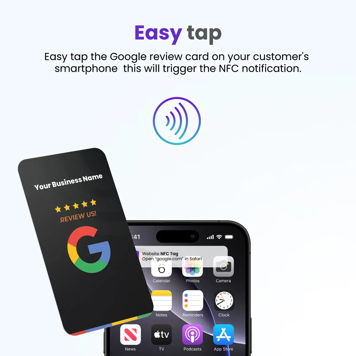 Google Review Cards NFC + QR Code — NFC Google review card view 9