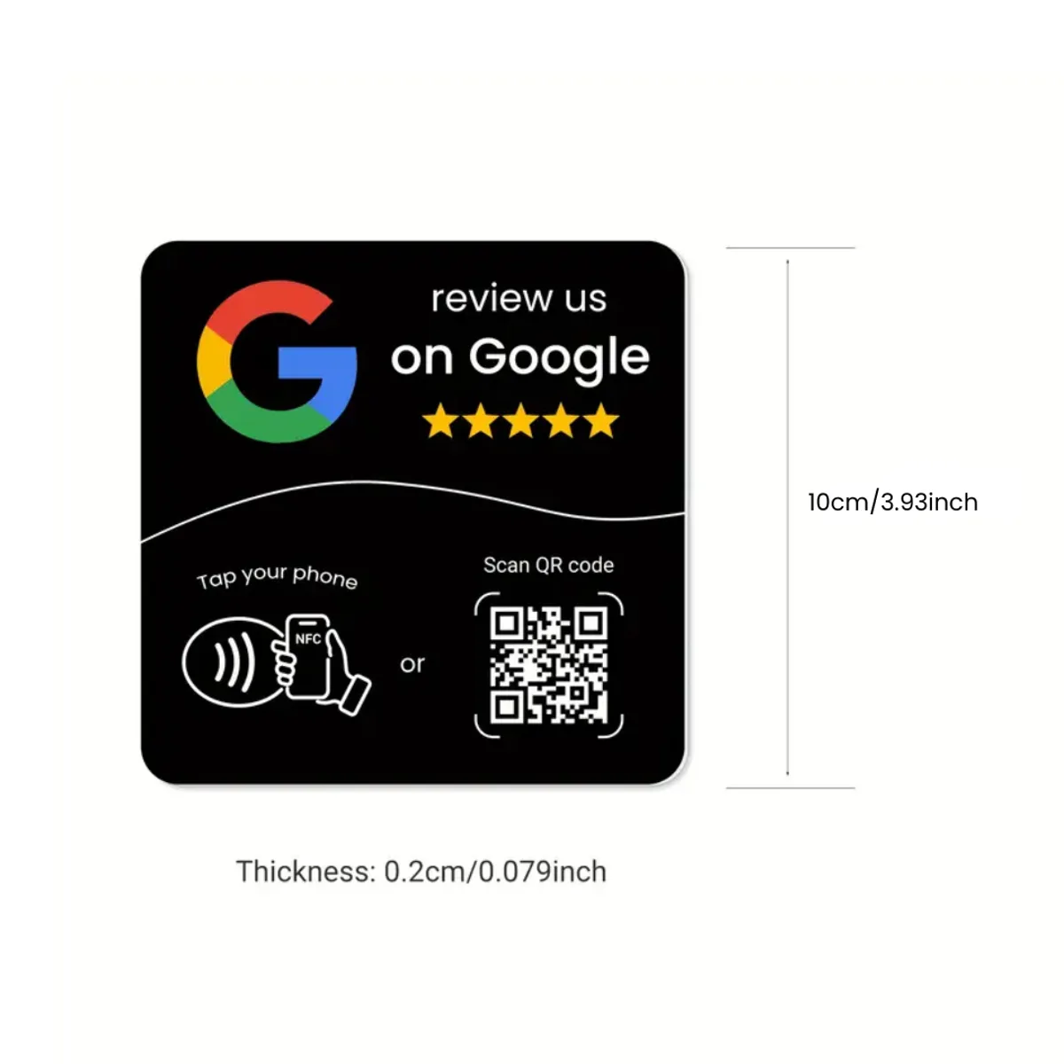 Google Review Plaque Wall-Mounted NFC + QR Display โ NFC Google review card showcase 2 (USA)
