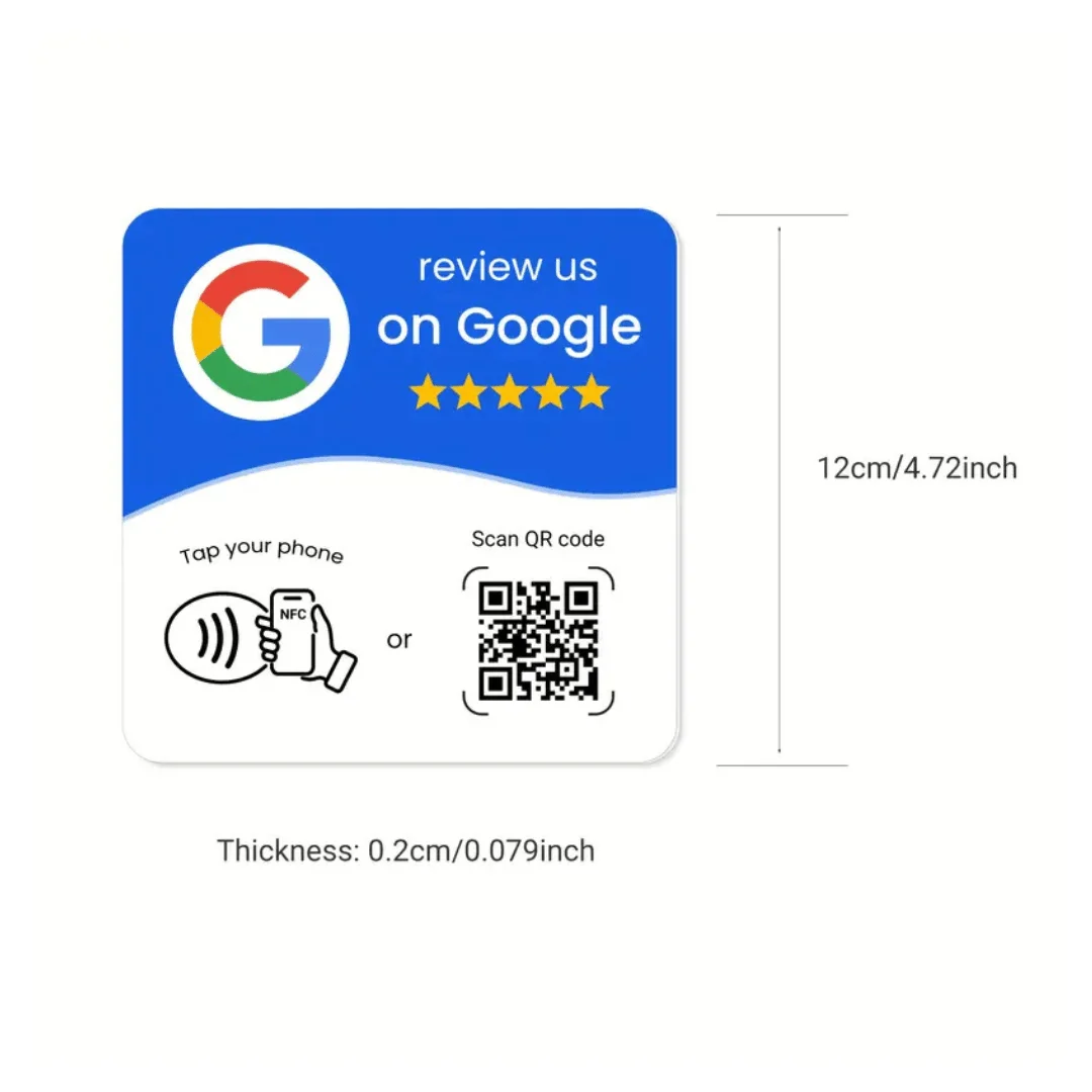 Google Review Plaque Wall-Mounted NFC + QR Display — NFC Google review card showcase 2 (Canada)