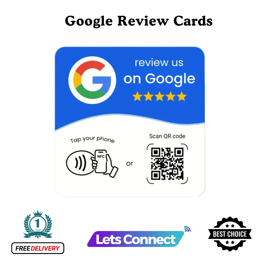 Google Review Plaque Wall-Mounted NFC + QR Display — NFC Google review card showcase 3 (Canada)