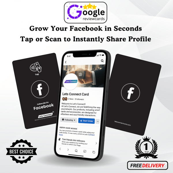 Facebook Black_White Review Cards Simple