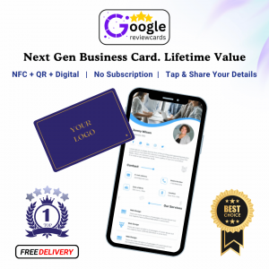 Next-Gen Business Card – with NFC - Digital - QR Code - Purple - With LC brand