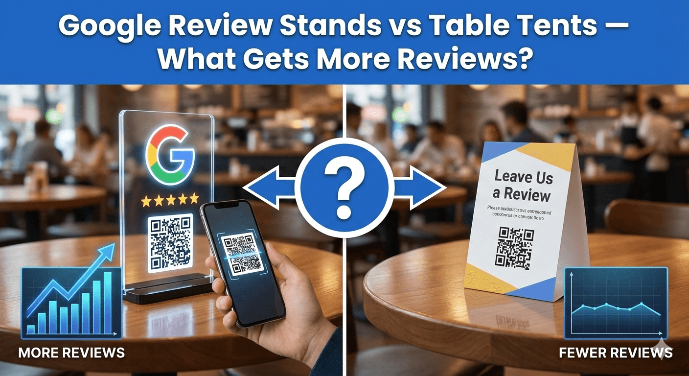 Google Review Stands vs Table Tents